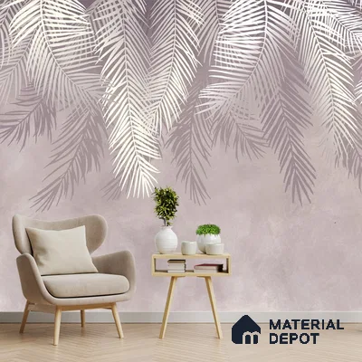 Hanging Tropical Leaves Wallpaper Design Indrani Series Handmade Tropical Design (Customised Size Wallpaper )